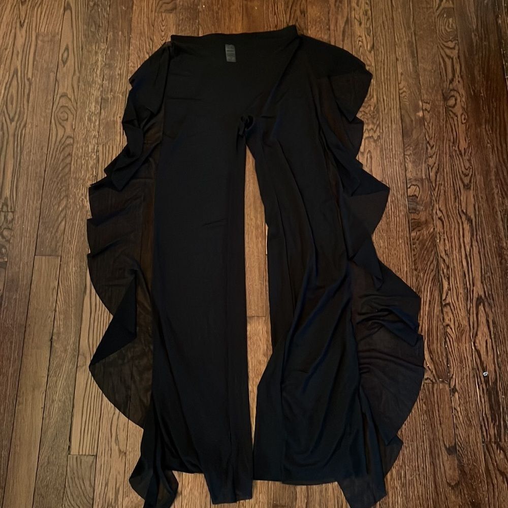 NWT *Fashion Nova* Sz M VAMP Bohemian Ruffled Sheer Pants - Picture 2 of 9